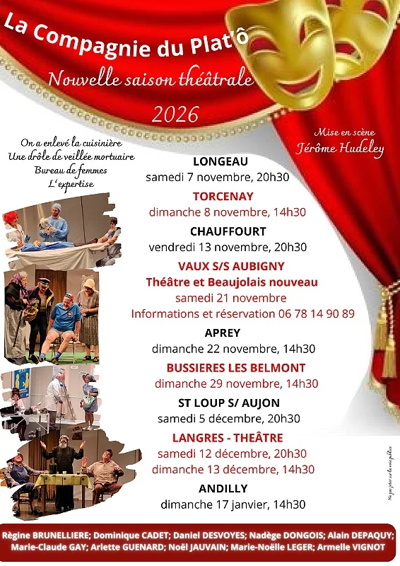 Nouvelle Saison Théâtrale de la Cie du Plat'ô + Beaujolais nouveau
