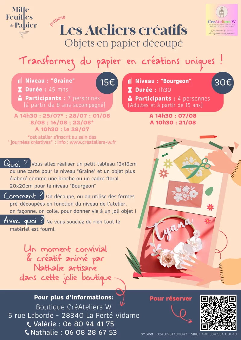 Ateliers Créatifs "avancés" : objets en papier découpé