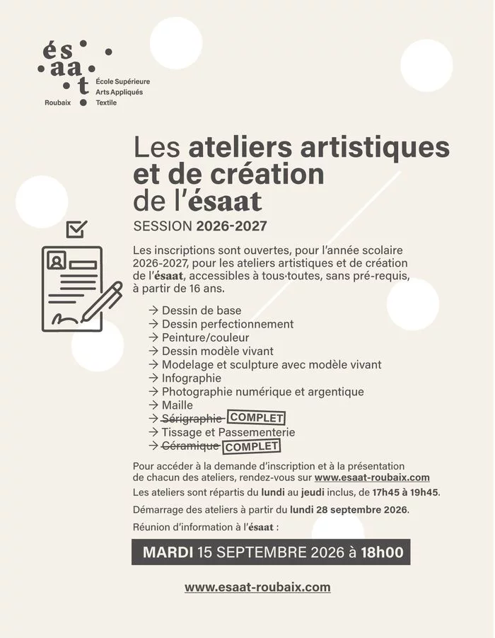 Informations sur les Ateliers Artistiques de l'ESAAT