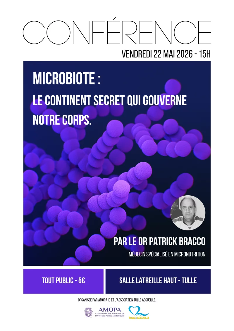 Conférence : "Le microbiote : le continent secret qui gouverne notre corps"