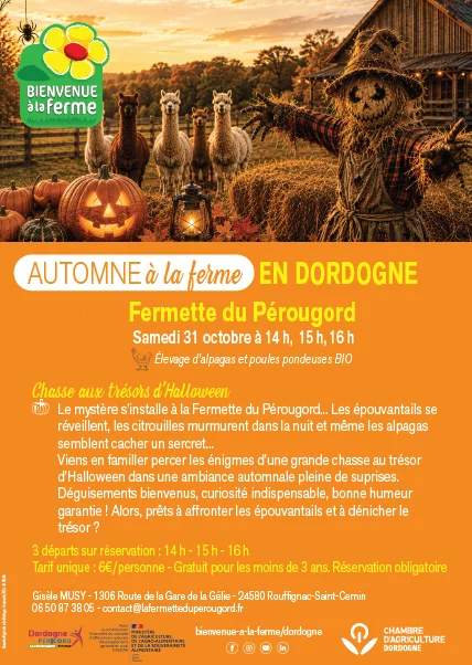 Bienvenue à la ferme - Chasse au trésor d'Halloween à La Fermette du Pérougord