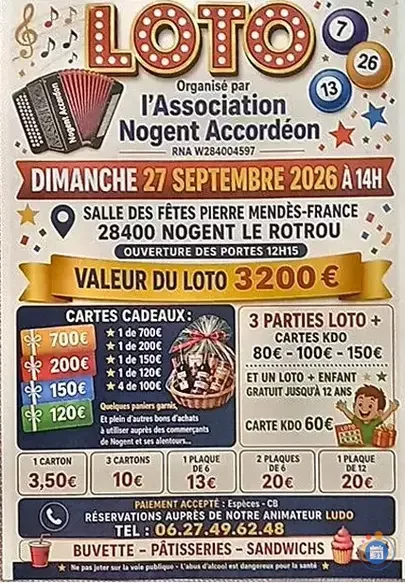 Loto - Association Nogent Accordéon