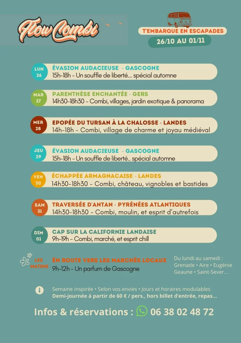 Excursions avec Flow Combi