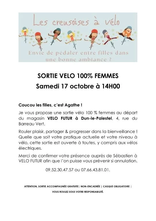 Sortie vélo 100% femme