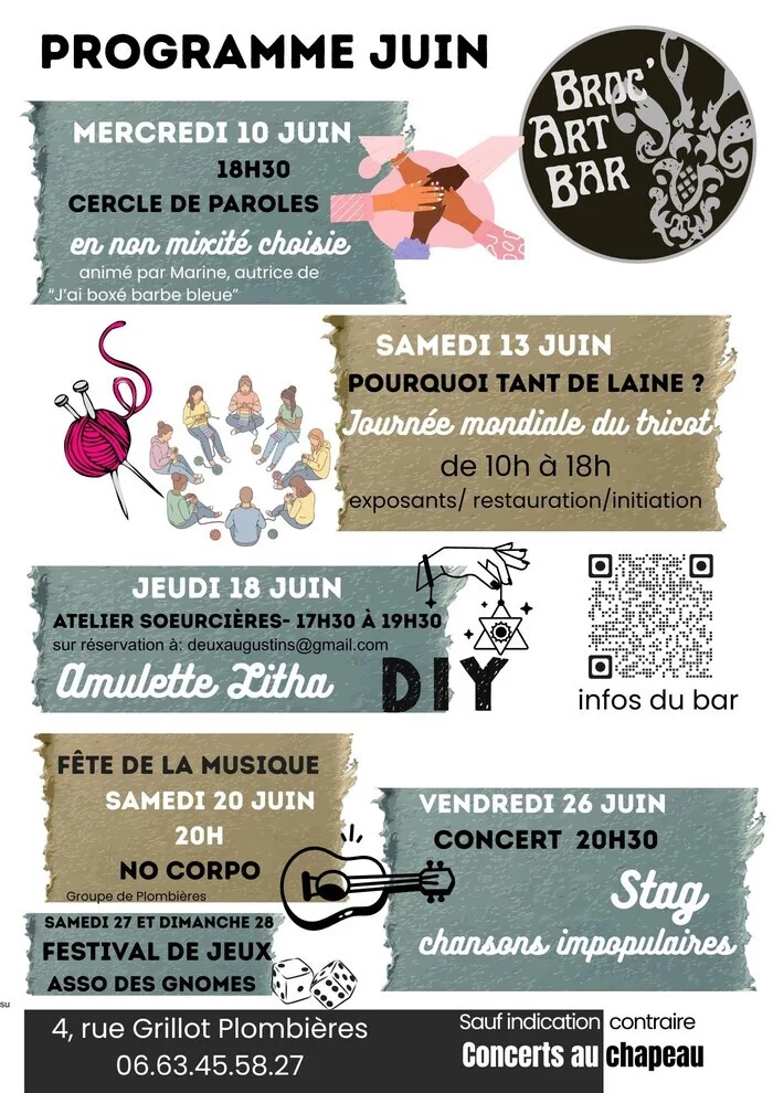 Programme de juin au Broc'Art bar