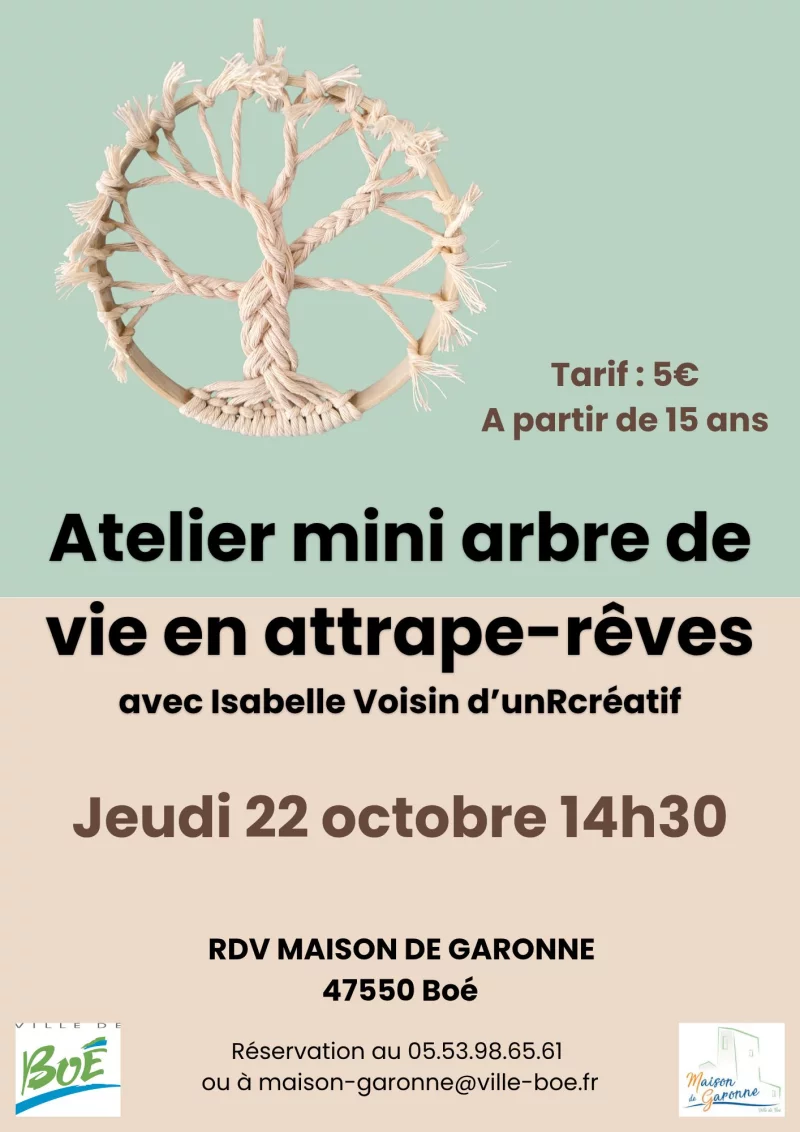 Atelier mini arbre de vie en attrape-rêves – public ado et adultes