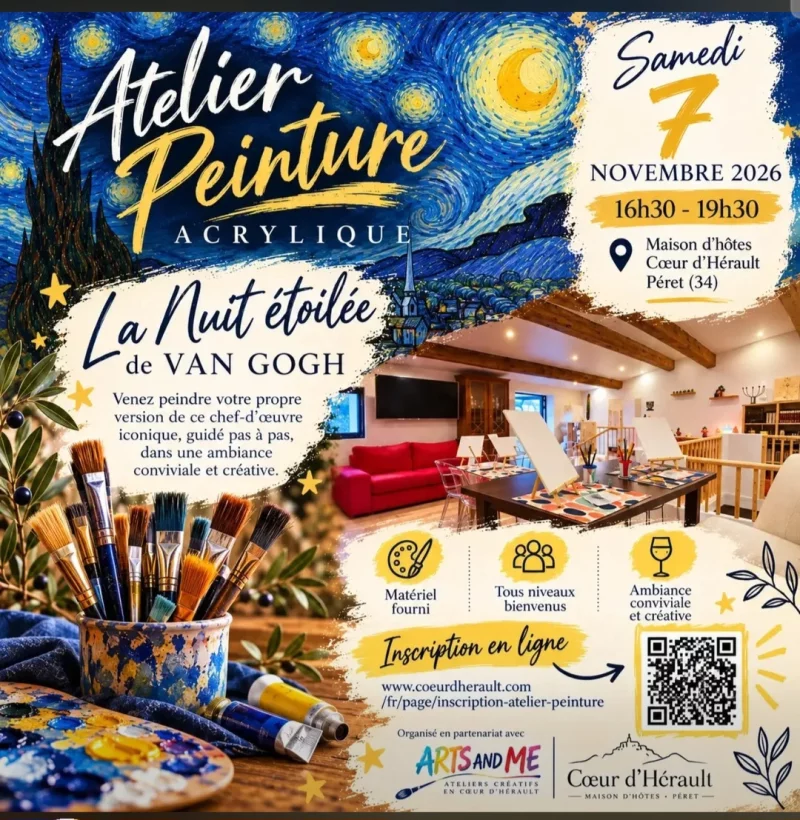 ATELIER PEINTURE - LA NUIT ÉTOILÉE DE VAN GOGH