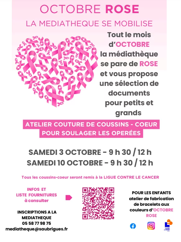 Octobre Rose à la Médiathèque Saubrigues