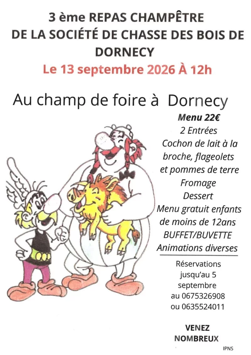 3ème repas champêtre de la société de chasse des bois de Dornecy