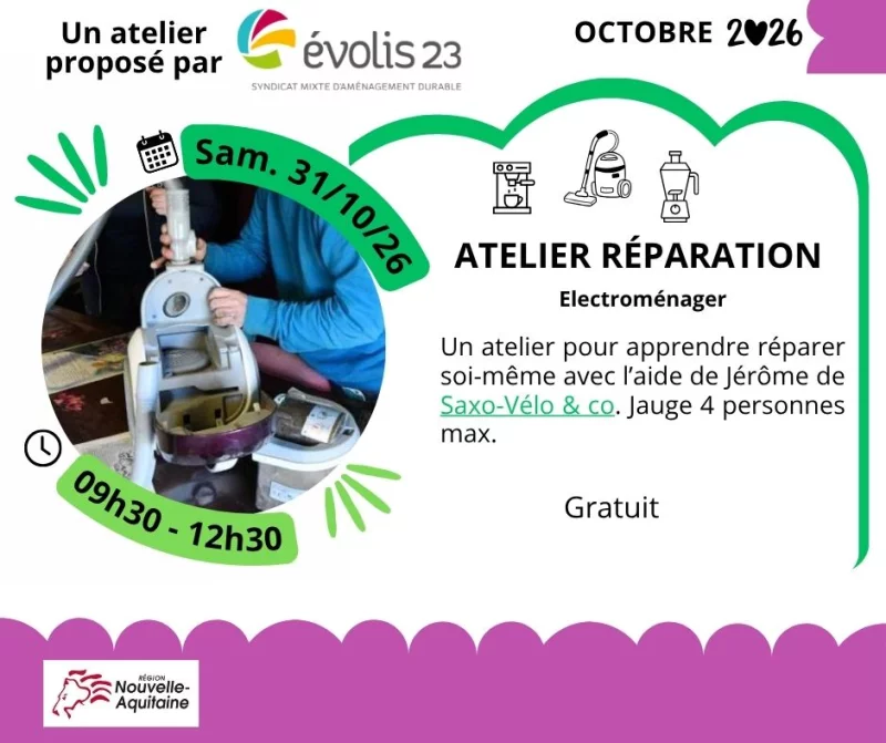 Atelier réparation électroménager