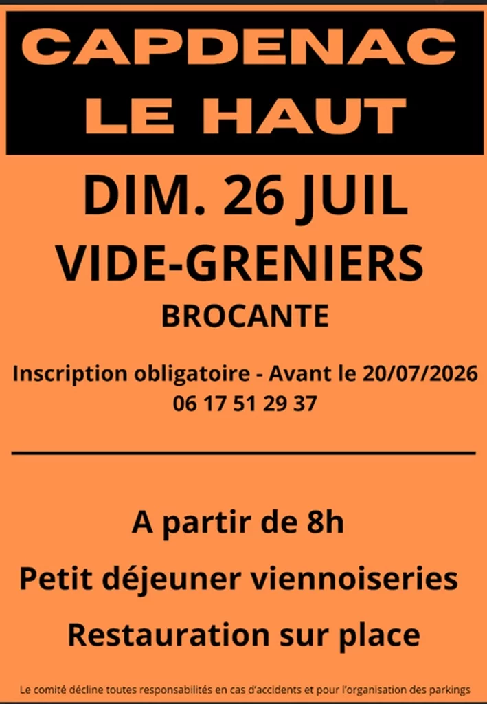 Brocante et Vide-Greniers à Capdenac le Haut