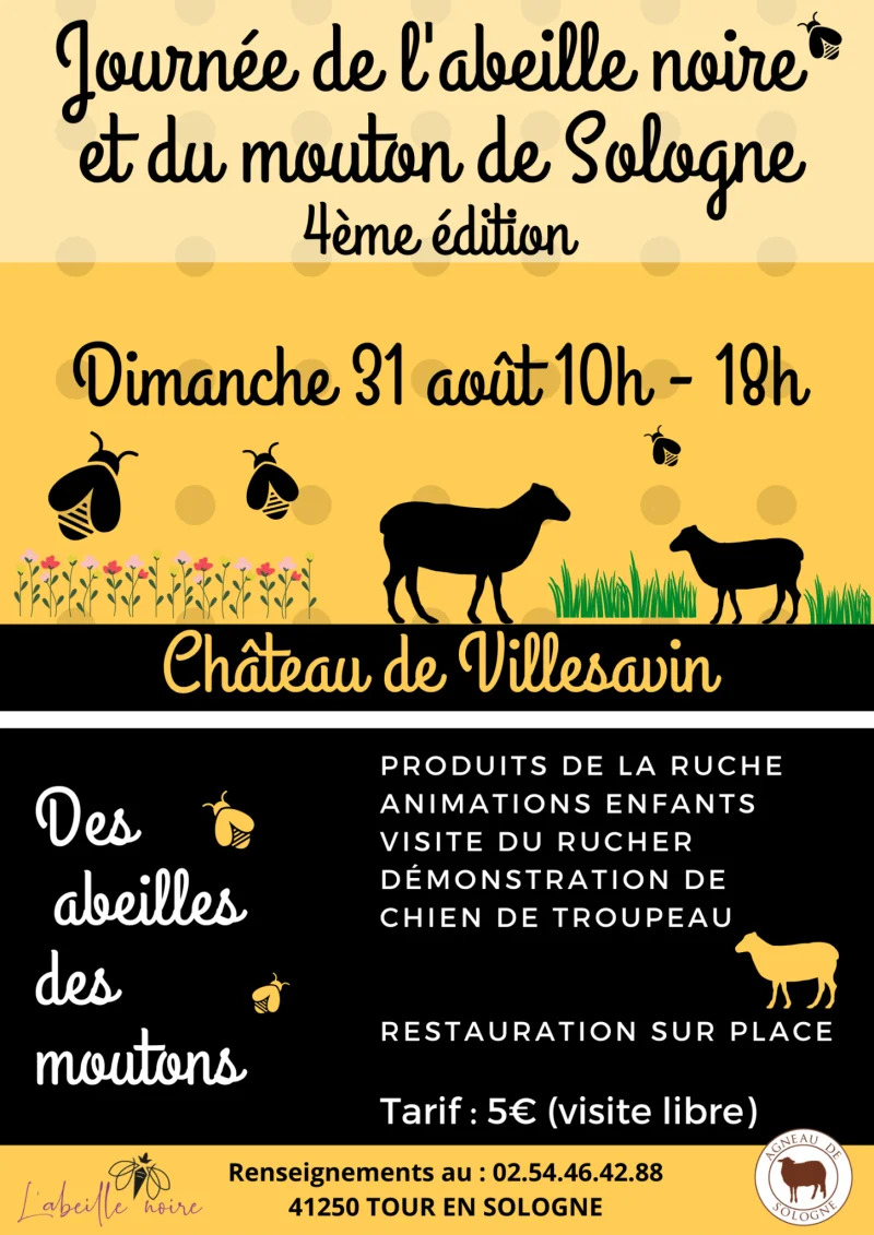 Villesavin grandeur nature. Abeilles, brebis et nature