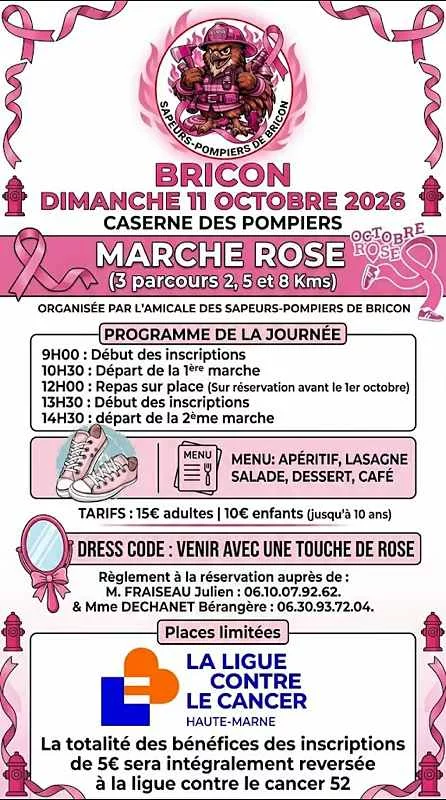 Marche rose à Bricon