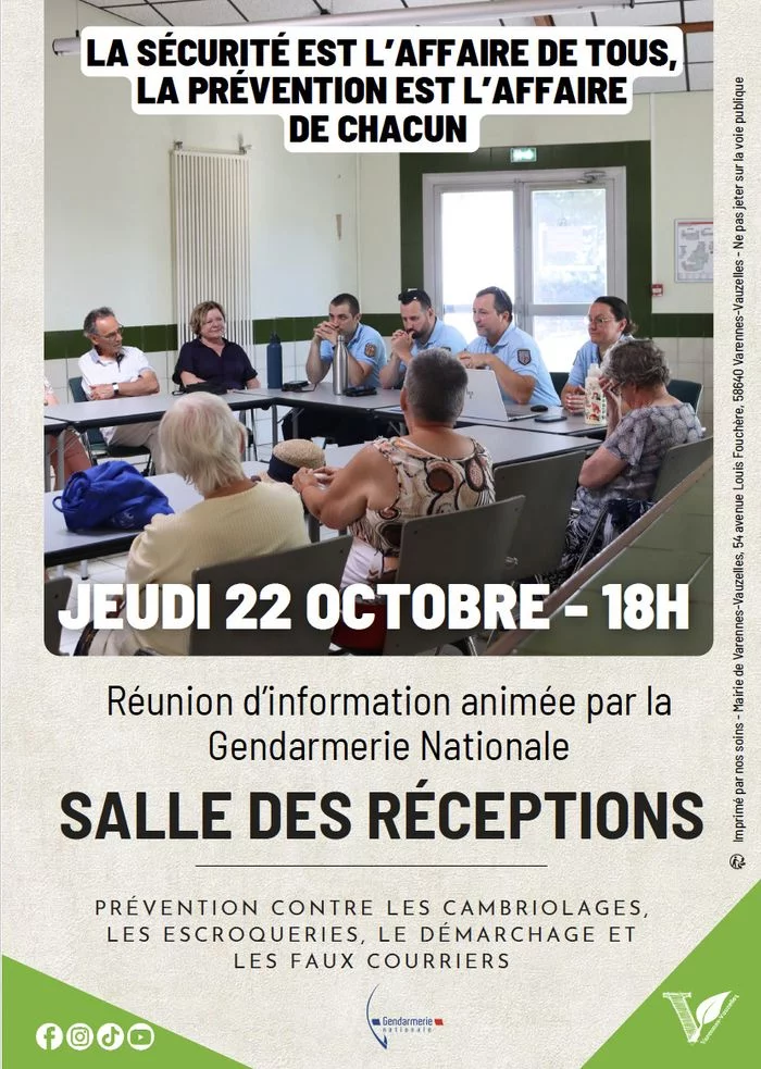 Réunion d'information animée par la Gendarmerie Nationale