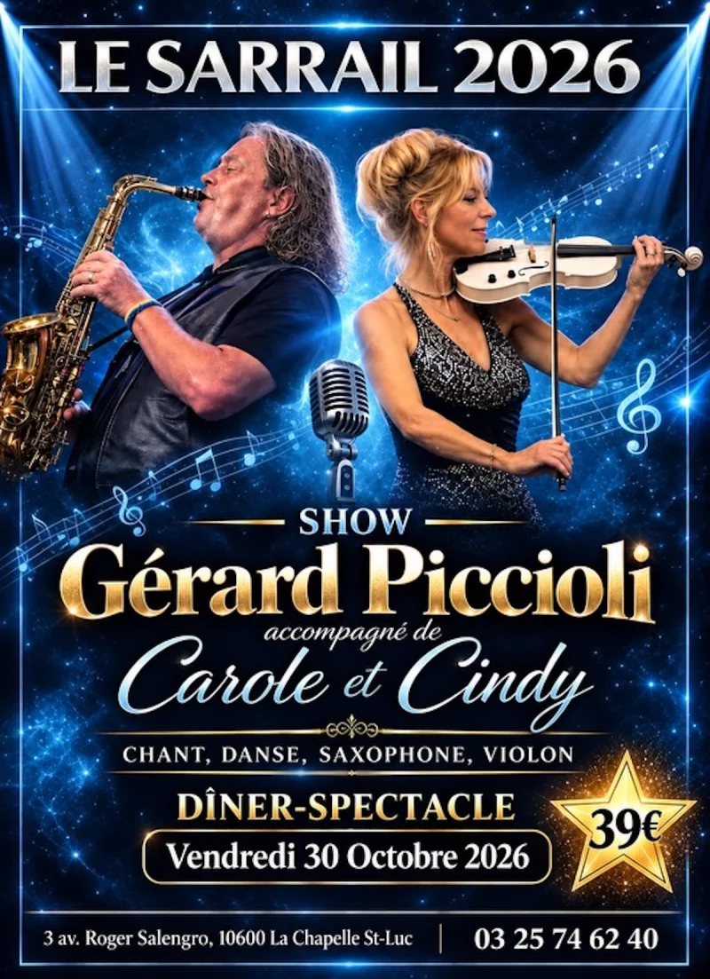 Dîner-Spectacle avec Gérard Piccioli accompagné de Carole & Cindy !
