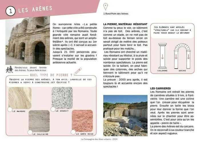 Carnet de balade urbaine "Arles, architecture et matériaux"