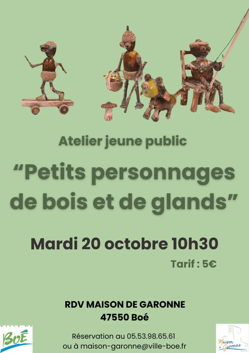 Atelier de création de petits personnages de bois et de glands - jeune public