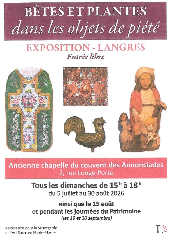 Exposition "Bêtes etPlantes dans les objets de piété"