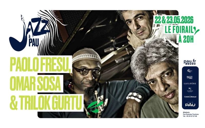 Saison de "Jazz à Pau" : Paolo Fresu, Omar Sosa & Trilok Gurtu