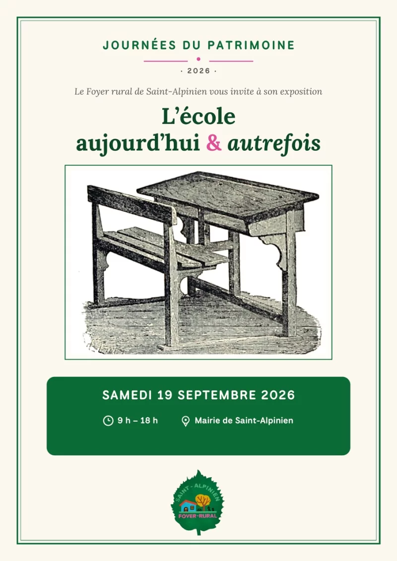 JEP 2026 - Exposition "L'école aujourd'hui & autrefois"