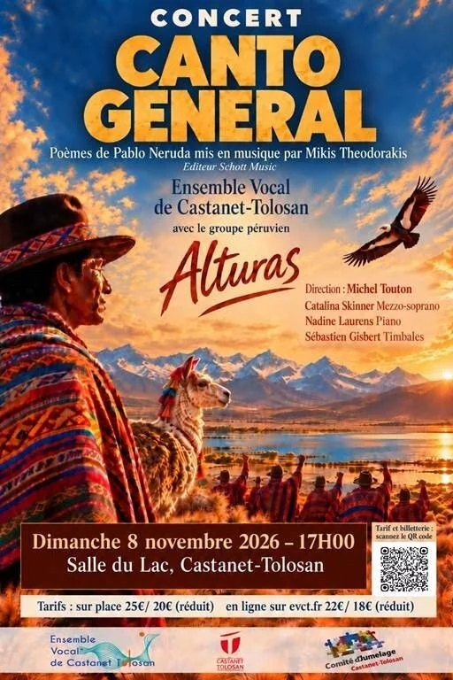 CONCERT "CANTO GENERAL": ENSEMBLE VOCAL DE CASTANET-TOLOSAN ET GROUPE ALTURAS