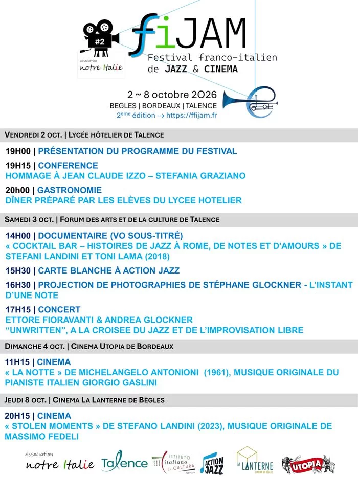 Tout le programme du festival en un coup d'oeil