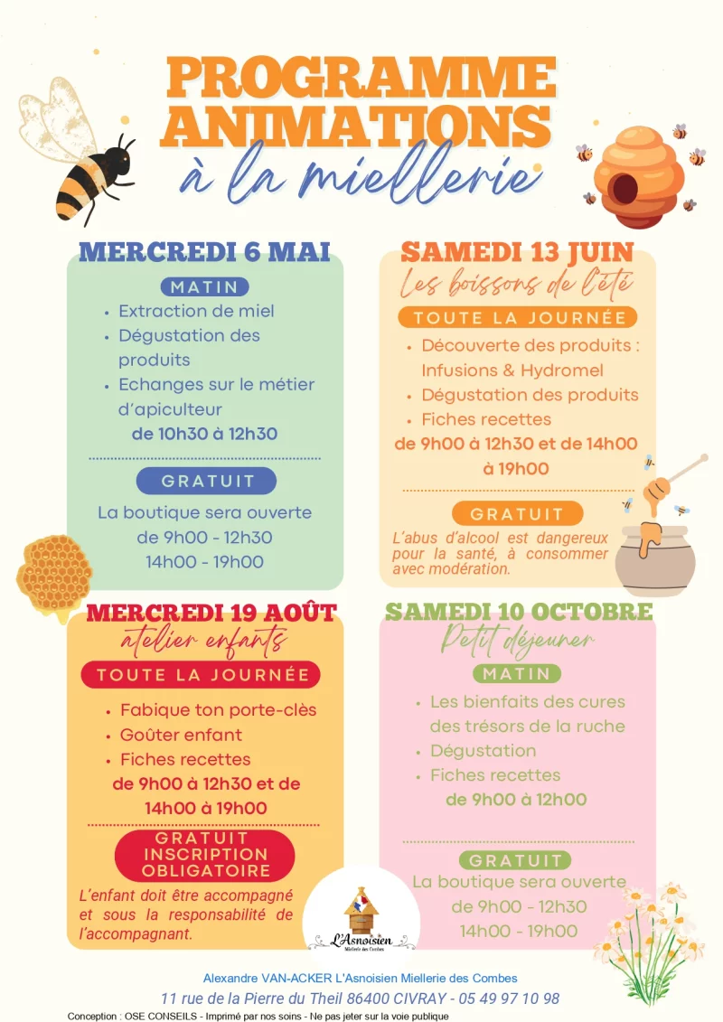Animations à la miellerie l'Asnoisien