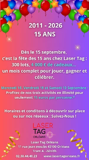 15 ans laser tag orléans