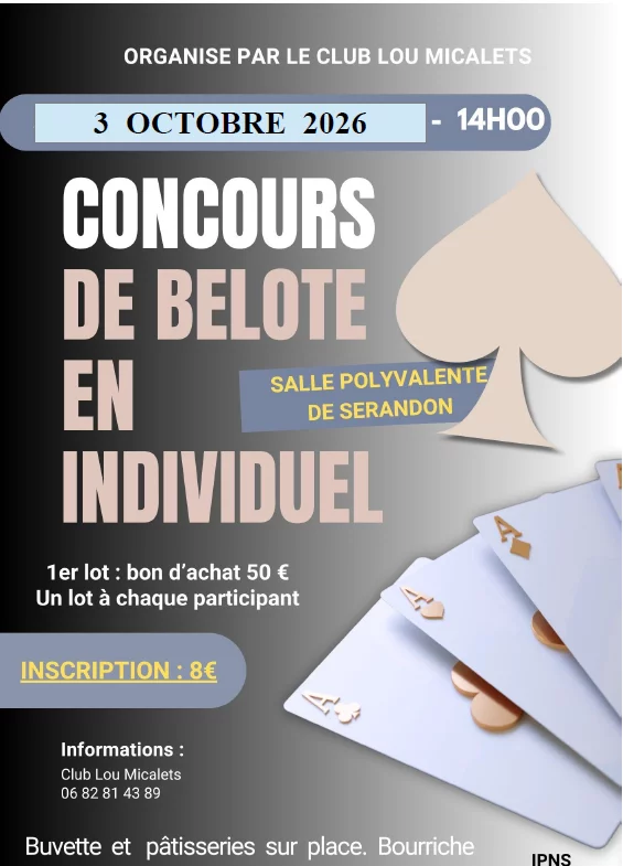Concours de belote en individuel