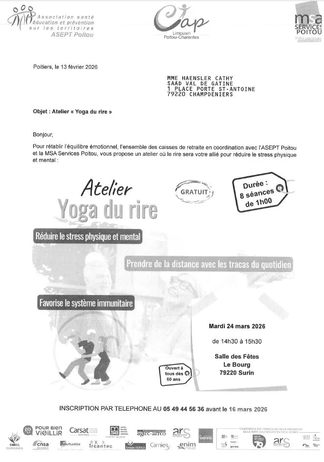 Ateliers : yoga du rire