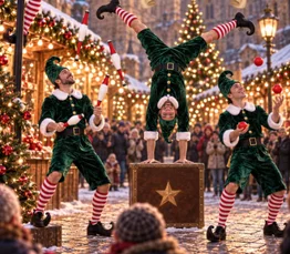 Déambulation circassienne : lutins de Noël