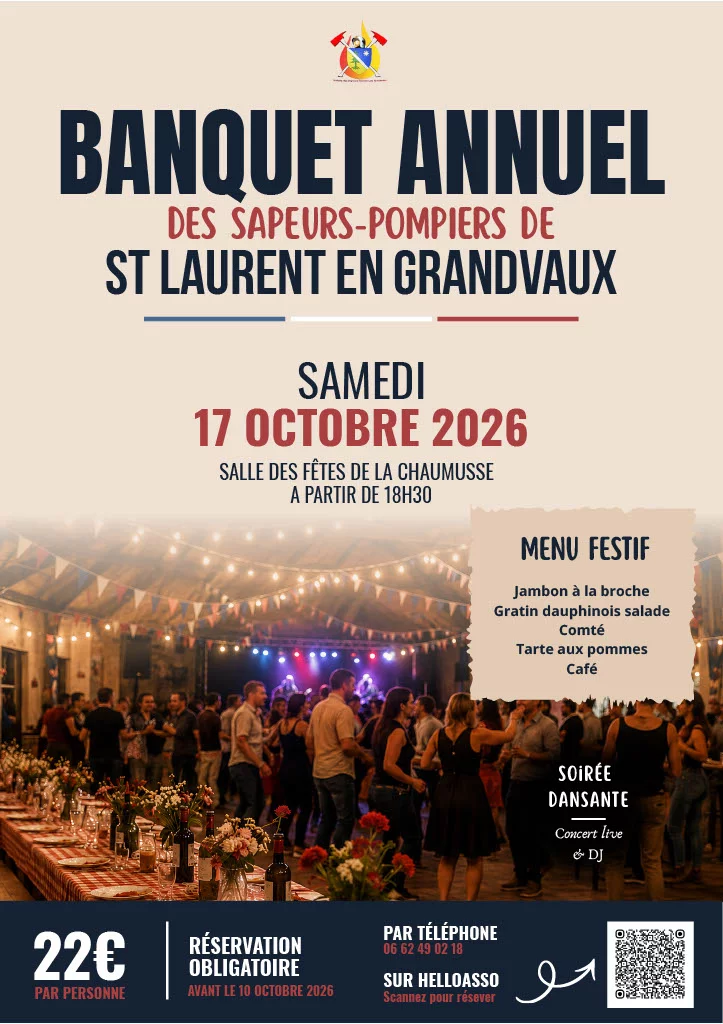 Banquet annuel des sapeurs pompiers