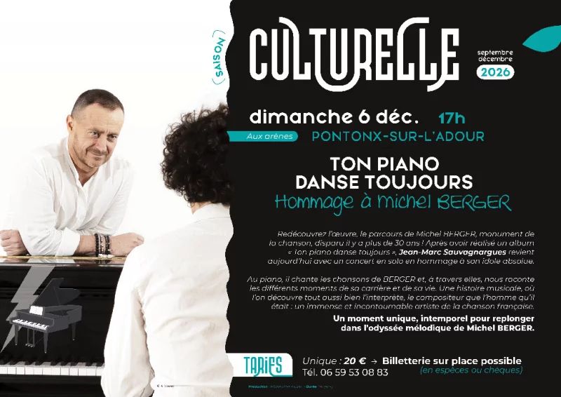 Saison Culturelle : "Ton Piano danse toujours" Hommage à Michel Berger