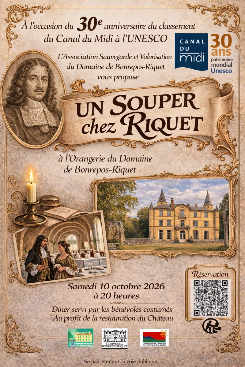 UN SOUPER CHEZ RIQUET - 30 ANS UNESCO-CANAL DU MIDI