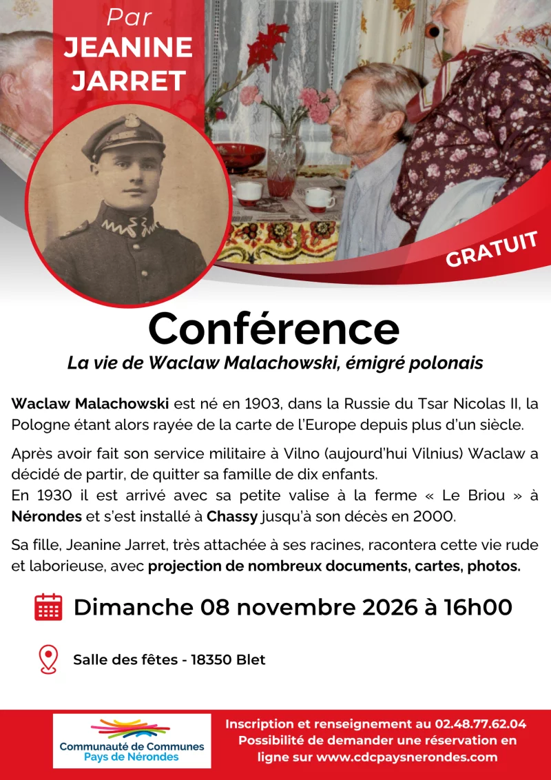 Conférence : La vie de Waclaw Malachowski, émigré polonais