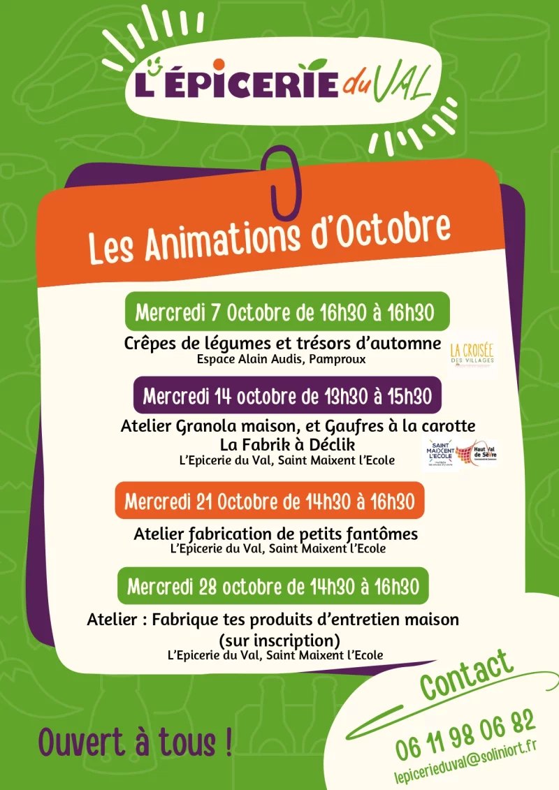 Atelier fabrication produits d'entretien maison l'Epicerie du Val
