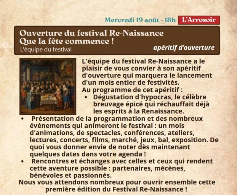 Ouverture du festival Re-Naissance à Figeac