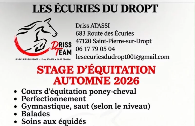 Stage d'automne, Balades aux Ecuries du Dropt
