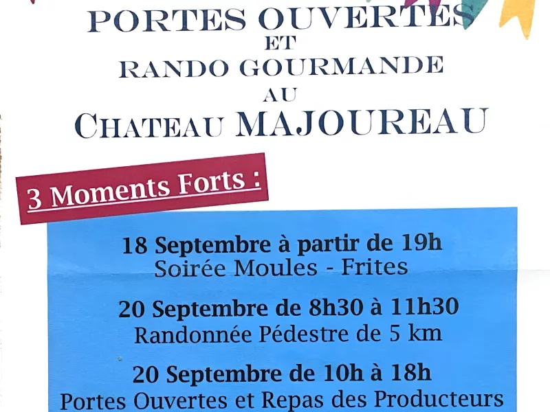 Portes ouvertes et randonée gourmande au château Majoureau