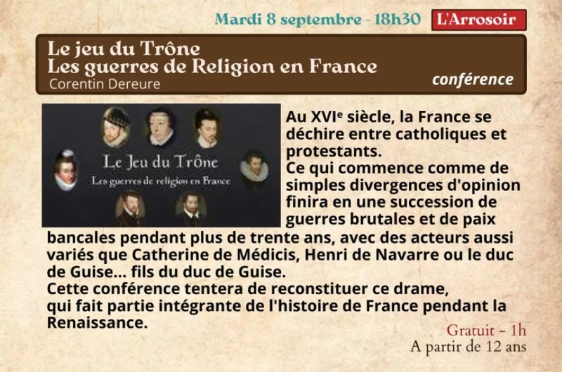 Festival Re-naissance à Figeac : Conférence, le jeu du Trône