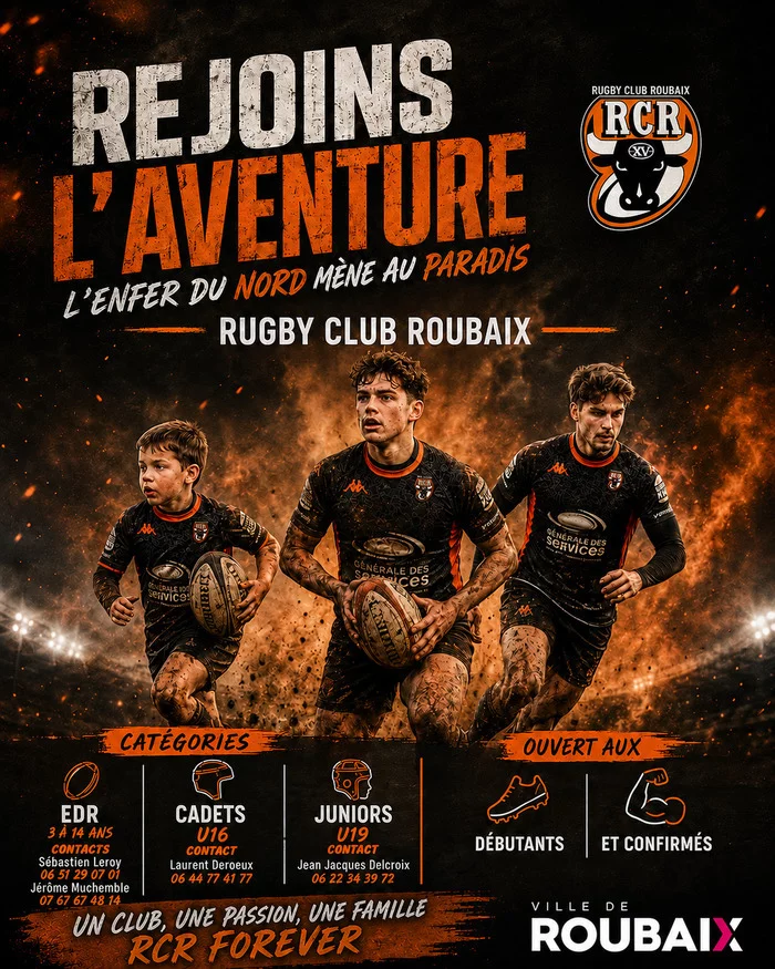 rejoins l'aventure rugby club Roubaix