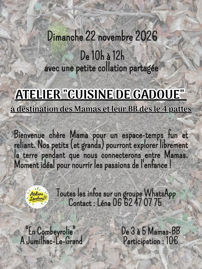 Atelier "cuisine de gadoue"