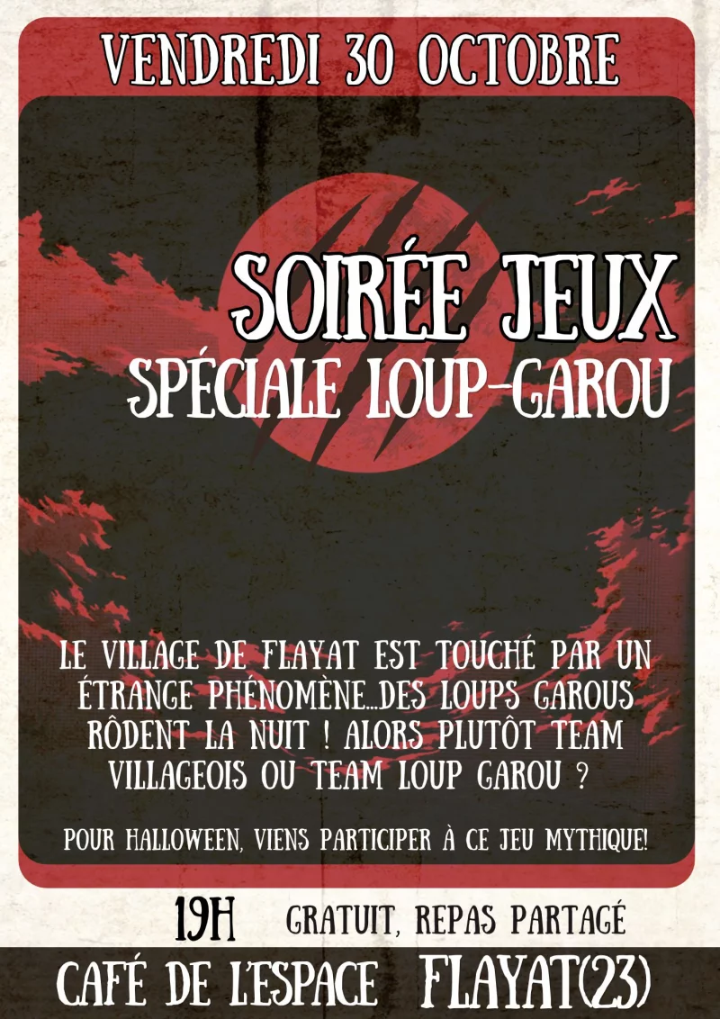 Soirée Loup Garou à l'Espace