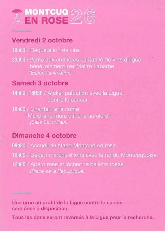 Octobre Rose : Montcuq en rose