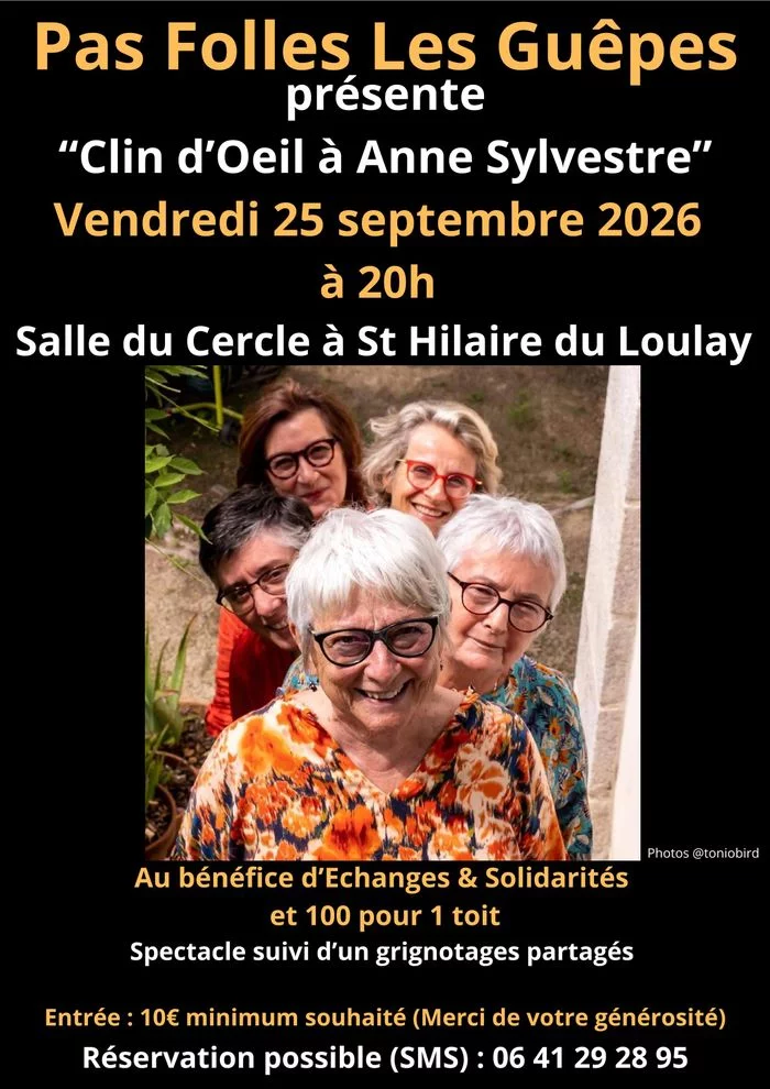 Vendredi 25 septembre 2026  à 20h Salle du Cercle