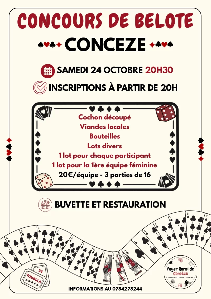 Concours de belote à Concèze