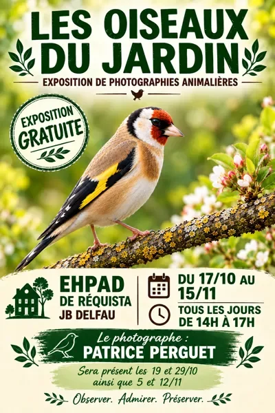 Exposition de photographies animalières - "Les oiseaux du Jardin" - EHPAD de Réquista