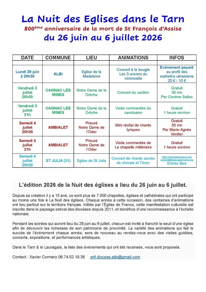 Les événements NDE dans le Tarn  & Lauragais
