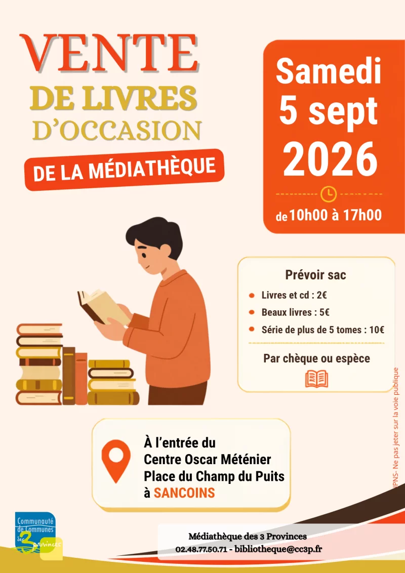 Vente de livres d'occasion de la médiathèque