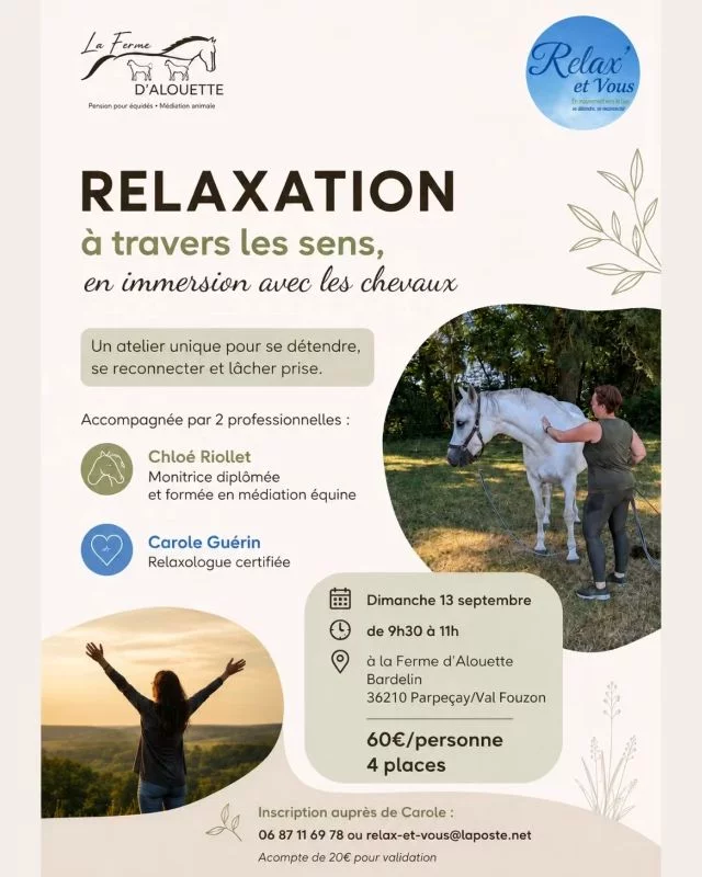 Atelier de relaxation à la ferme d'Alouette